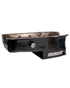 OIL PAN, SBC 80-85 WITH PASSENGER'S SIDE DIPSTICK, DART SHP, CIRCLE TRACK, INSPECTION BUNG, 7.5 IN. DEEP