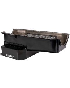 OIL PAN, SBC 80-85 WITH PASSENGER'S SIDE DIP STICK, DART SHP, ROAD RACE BAFFLED, 7.5 IN. DEEP