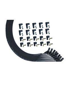 WIRE SET MOROSO ULTRA V8 135 DEG UNIV. UNSLEEVED HEI & NON HEI, BLACK WIRE