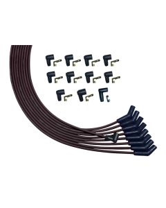 WIRE SET MOROSO ULTRA UNIVERSAL V8 UNSLEEVED N-HEI, 135 DEG PLUG BOOTS, BLACK