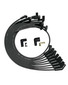 WIRE SET MOROSO ULTRA SB FORD 260,289,302 135 DEG PLUG BOOTS HEI UNSLEEVED, BLACK WIRE