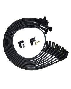 WIRE SET MOROSO ULTRA SB FORD 351W 135 PLUG HEI UNSLEEVED, BLACK WIRE