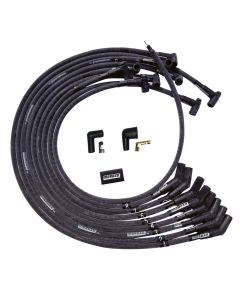 WIRE SET MOROSO ULTRA BBC UNDER THE HEADER SLEEVED 135 PLUG END HEI, BLACK WIRE