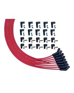 WIRE SET MOROSO ULTRA V8 135 DEG PLUG UNIV. HEI AND NON HEI, RED WIRE
