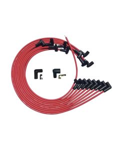 WIRE SET MOROSO ULTRA SBC UNDER THE HEADER 90 DEG PLUG HEI, RED WIRE