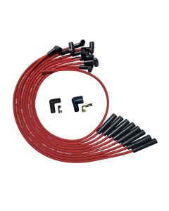 WIRE SET MOROSO ULTRA SLEEVED BBC OVER THE VALVE COVER STR PLUG BOOTS HEI, RED WIRE