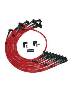 WIRE SET MOROSO ULTRA RED SLEEVED SBC OVER THE VALVE COVER 90 DEG PLUG HEI