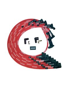 WIRE SRT MOROSO ULTRA  RED SLEEVED SBC UNDER THE HEADER 90 DEG PLUG BOOTS HEI
