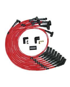 WIRE SET MOROSO ULTRA SLEEVED BBC OVER THE VALVE COVER 135 DEG PLUG BOOT HEI. RED WIRE