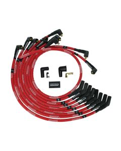 WIRE SET MOROSO ULTRA SLEEVED SB FORD 260,289,302 135 DEG PLUG BOOTS N-HEI, RED WIRE