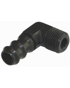FITTING, 3/8 IN. TO 1/2 IN., 90 DEG, BLACK