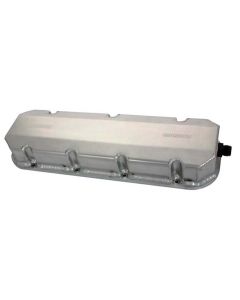 VALVE COVERS, BBC, FABRICATED ALUMINUM, STEEL INSERTS, -12AN FITTING
