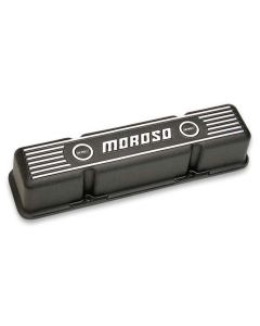 VALVE COVERS, SBC, CAST ALUMINUM, BLACK FINISH
